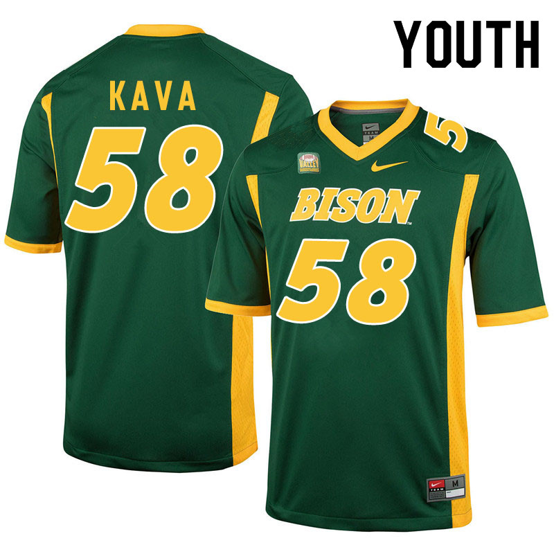 Youth #58 Jake Kava North Dakota State Bison College Football Jerseys Sale-Green - Click Image to Close